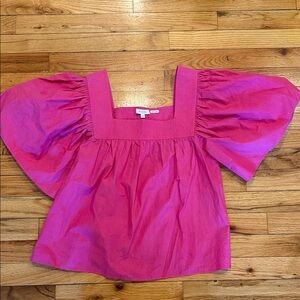 Rhode Pink Puff Sleeve Top